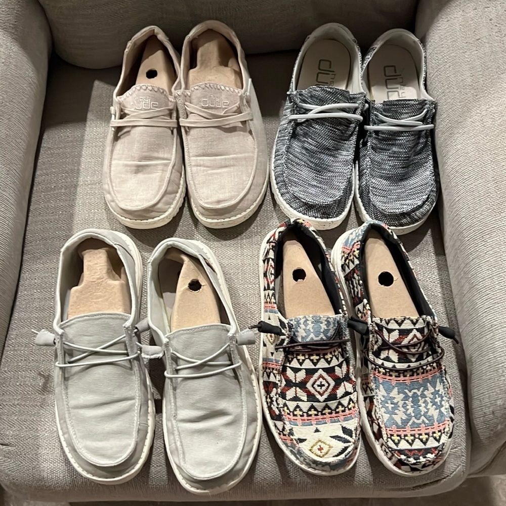 Lot of Hey Dude shoes